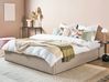 Ottoman Bed without Headboard DINAN Fabric Light Brown 180 x 200 cm (EU Super King)