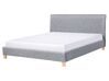 Bett mit Lattenrost Stoff SENNEZ 160 x 200 cm Hellgrau
