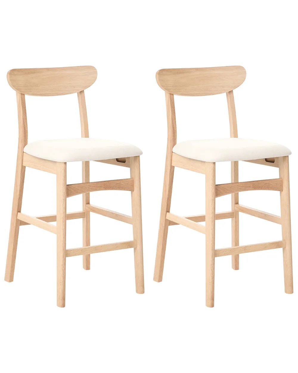 Set mit 2 Barstühlen DOYLE Holz Hellbraun / Hellbeige