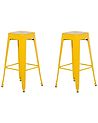 Set mit 2 Barhockern CABRILLO Metall Gelb