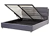 Bett mit Stauraum BATILLY Samtstoff Grau 160 x 200 cm