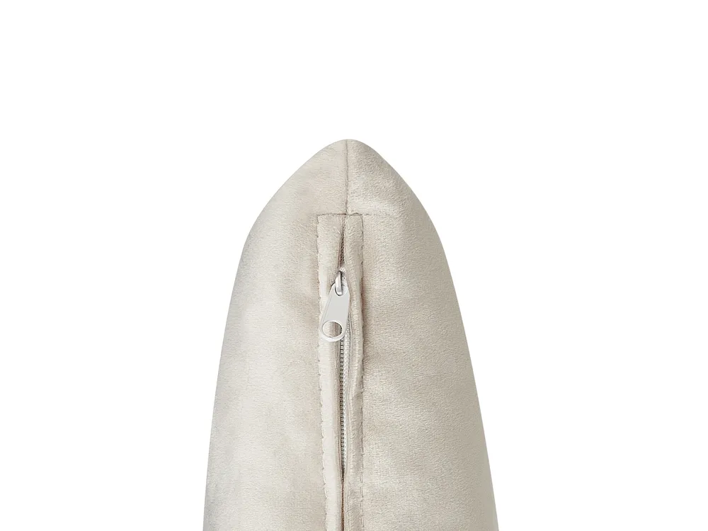 Linksseitige Chaiselongue IVRY Samtstoff Hellbeige_929211