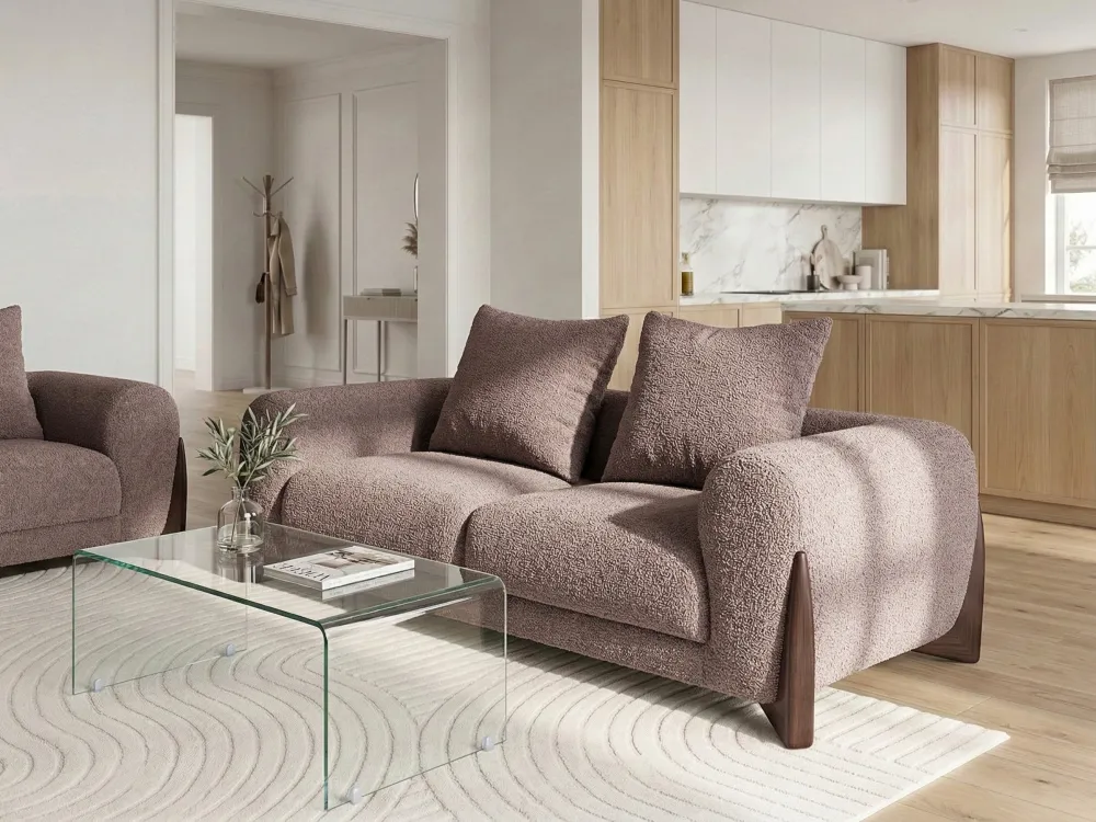 Sofa 2-Sitzer VINLIDEN Bouclé Braun