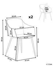 Esszimmerstuhl 2er Set FONDA Weiß_861998
