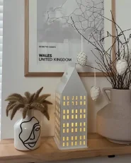 Blumenvase AGRINION 19 cm Steinzeug Weiß_957876