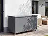 Storage Box KYMI 136 cm 55 cm Metal with Wheels Dark Grey