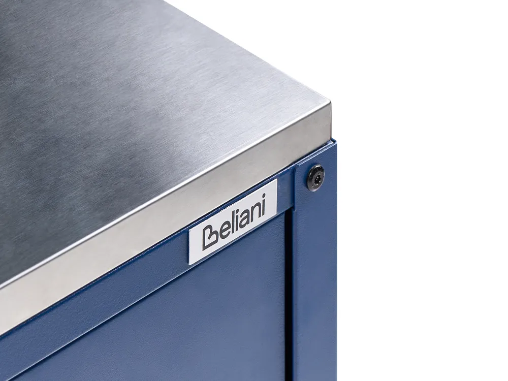 Outdoor-Küche 2er Set mit Spüle MAENZA Blau Metall_1044882