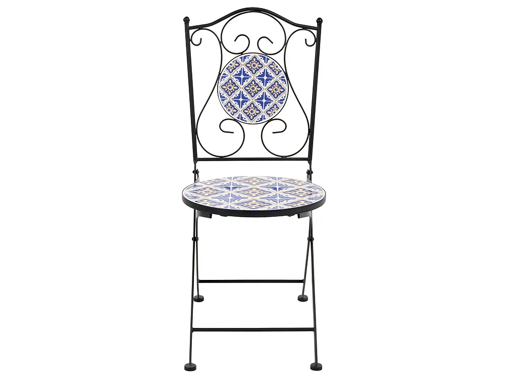 Bistro Set SIPONTO Metall Weiß / Blau_1155718