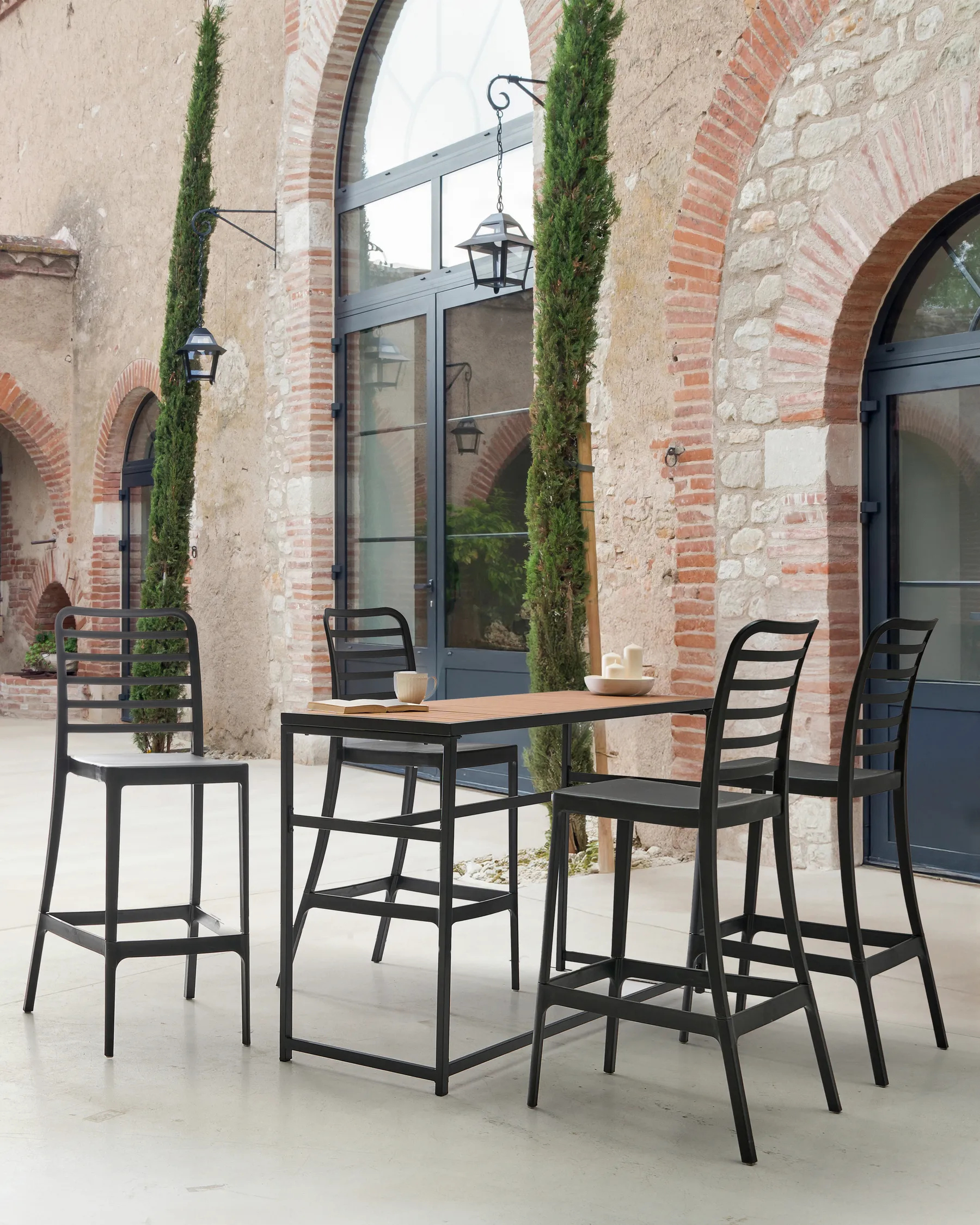 Set mit 4 Barstühlen SECEDA 2 in 1 Kunststoff Schwarz_988146