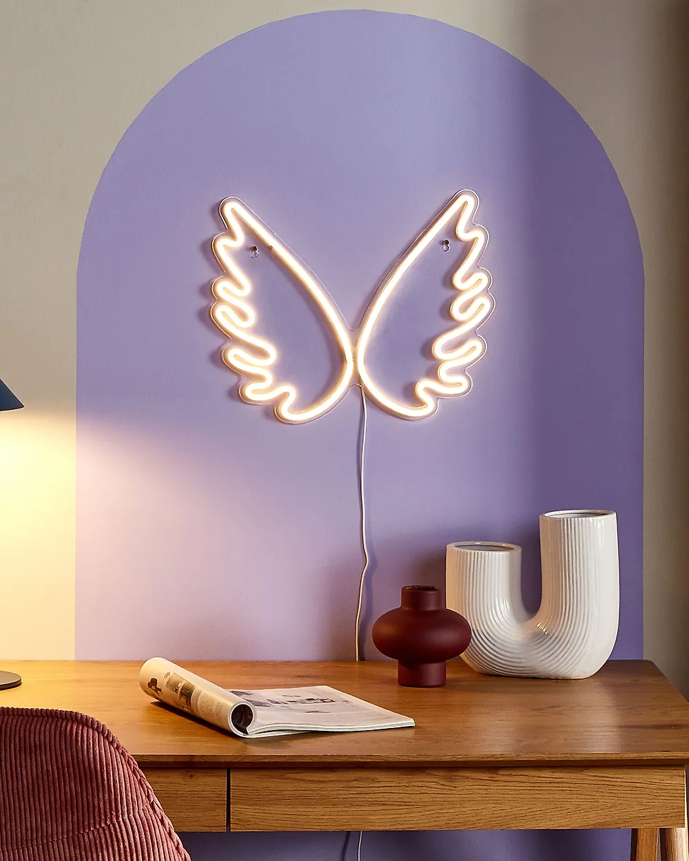 LED Neon Sign Angel Wings GABRIEL White_1171955