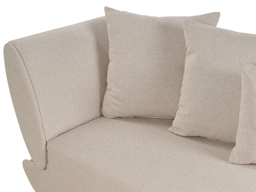 Linksseitige Chaiselongue MERI mit Stauraum Kunstleinen Beige_881256