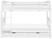 Bunk Bed with Drawers REVIN Pine Wood White 90 x 200 cm (EU Single)_797090