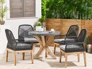 Gartenmöbel Set 4-Sitzer OLBIA inkl. Kissen Beton Schwarz_809604