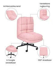 Bureaustoel ADDISON Bouclé Roze_1077868
