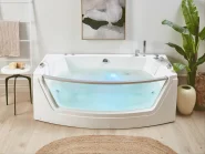 Whirlwanne Eckmodell mit LED FUERTE 175 x 85 cm Weiß_857981