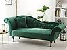 Linksseitige Chaiselongue LATTES Samtstoff Dunkelgrün