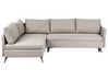 Eckschlafsofa 3-Sitzer KOGE mit Stauraum Stoff Beige rechtsseitig