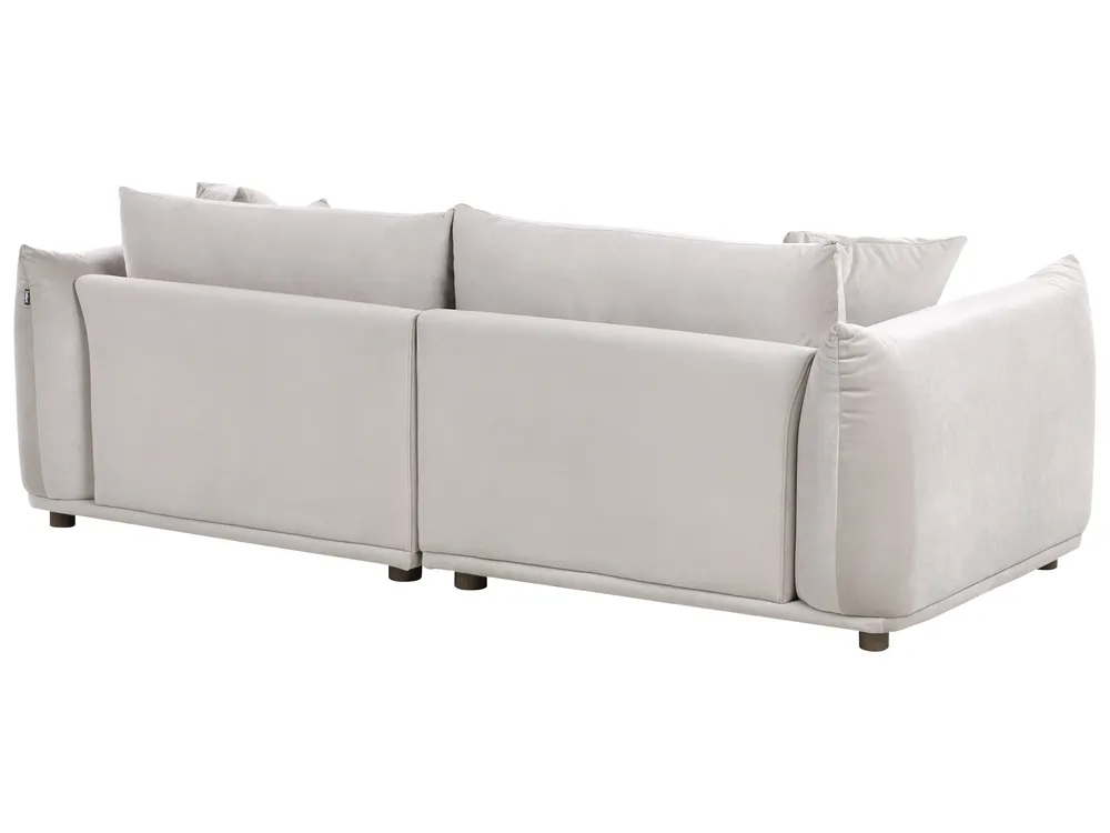 Sofa 3-Sitzer LUVOS Samtstoff Taupe_970500
