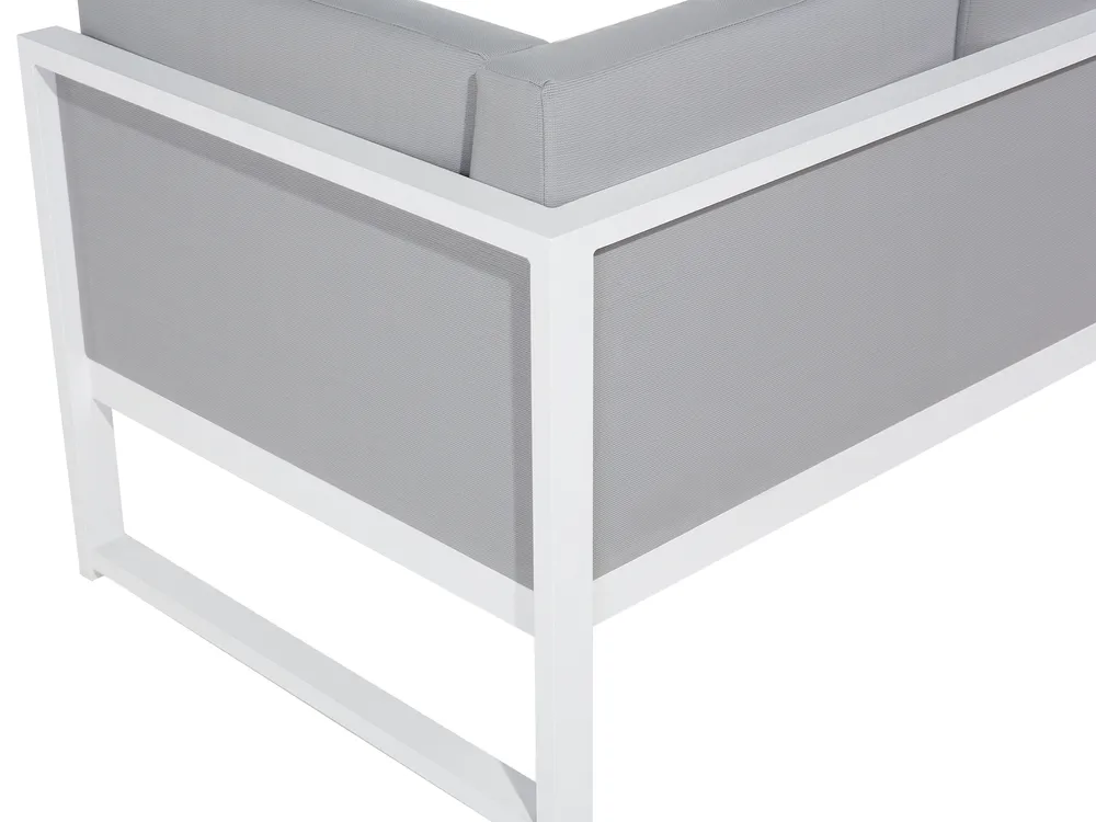 Garden Corner Sofa with Table 6 Seater CASTELLA Metal Grey Left Hand_555448