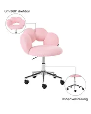 Schreibtischstuhl WHIZZY Bouclé Rosa_1065427
