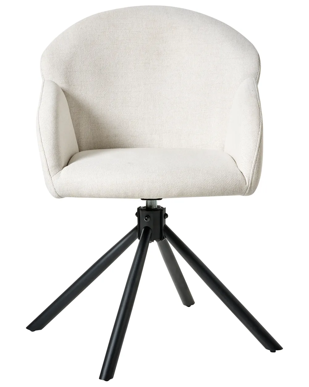 Set of 2 Dining Chairs Swivel MAYBEE Fabric Off-White_993035