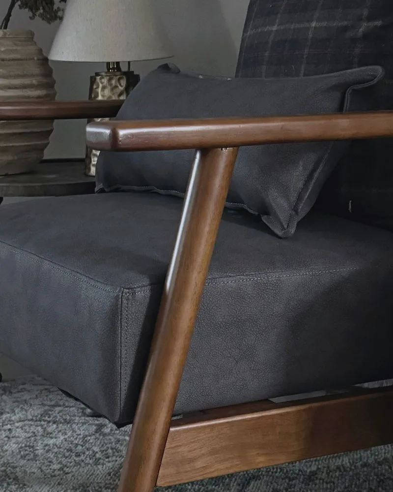Armchair SKARA Faux Leather Dark Brown_973891