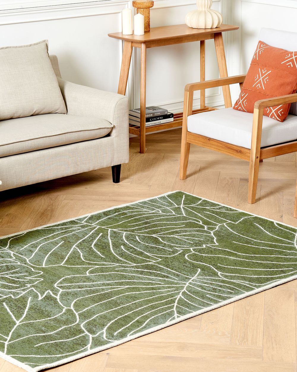 Rug SARMIN Green 200 x 300 cm Cotton