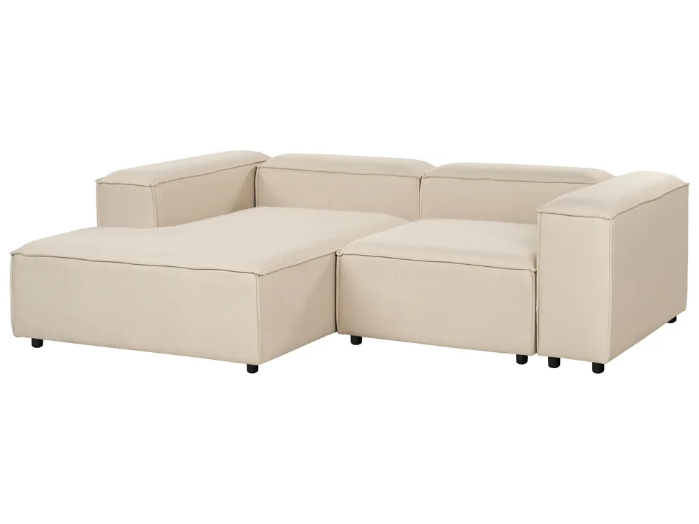 Modular Corner Sofa 2 Seater ARDAL with Ottoman Fabric Beige Right Hand_947828