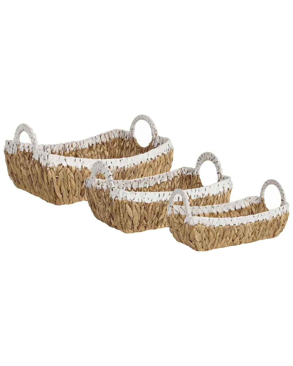 Aufbewahrungskorb 3er Set CAMPHA Geflecht Naturfarben