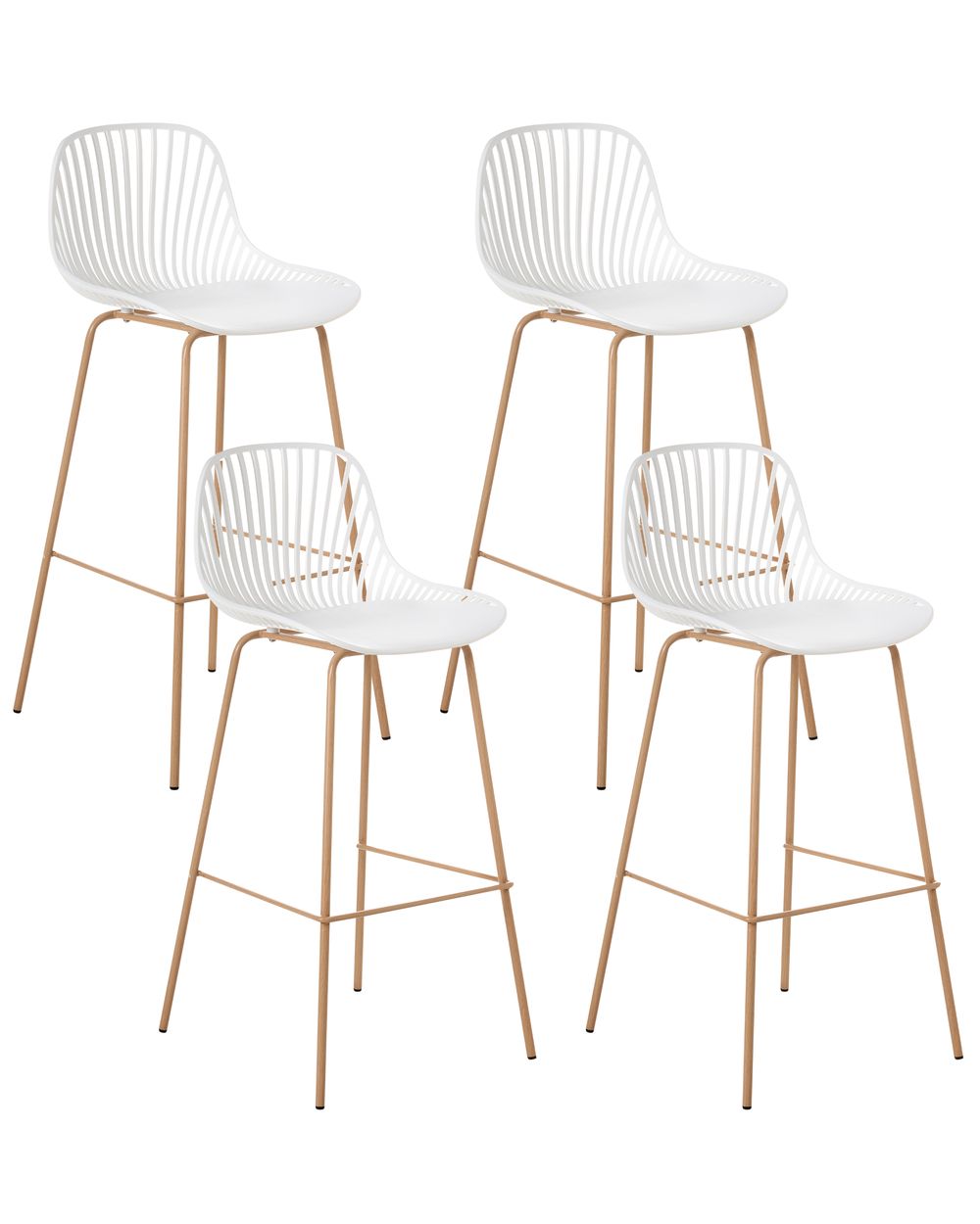 Set van 4 barstoelen KLEVE Wit