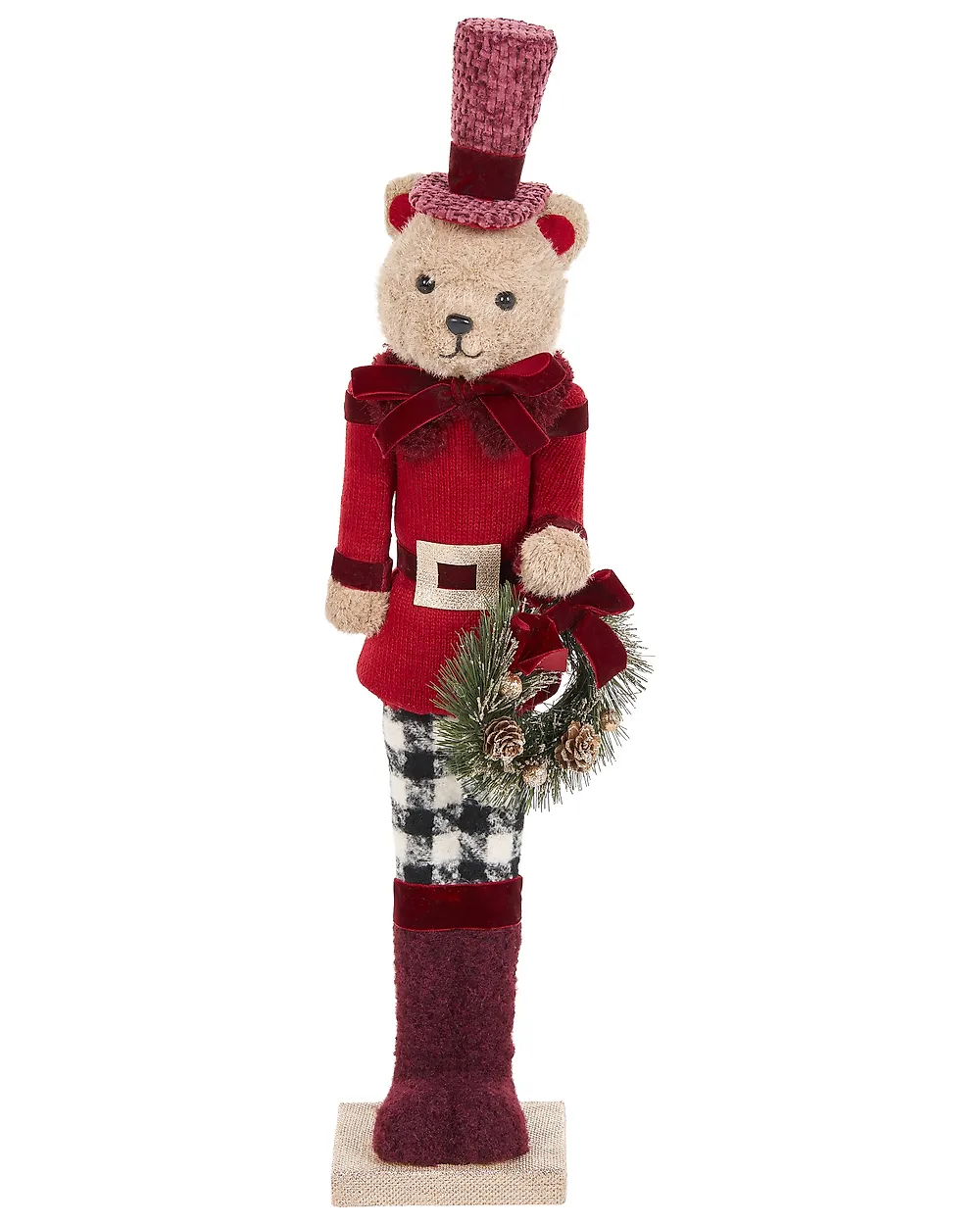 Set of 2 Figurines MATALA 61/64 cm Bear Reindeer Red_1156701