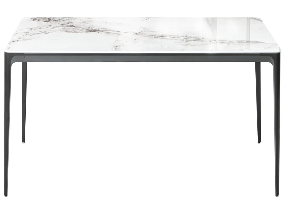 Dining Table JOLLEIN White Marble 140 cm 80 cm Glass_1043876