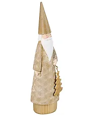Weihnachtsdekoration 3er Set TENNILA 23/31/32 cm Weihnachtsmann Gold_1175503