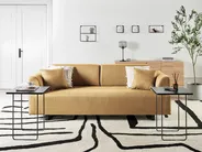Sofa 3-Sitzer SOKNA mit Tischen Stoff Gelb_952841