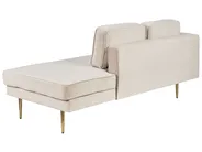 Left-Hand Chaise Longue MIRAMAS Velvet Beige_848635