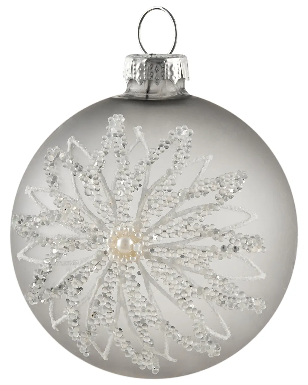 Weihnachtskugel 35er Set FROSTFALL Glas Grau_1028129