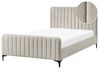 Bett mit Lattenrost Bouclé LUNAN 120 x 200 cm Beige