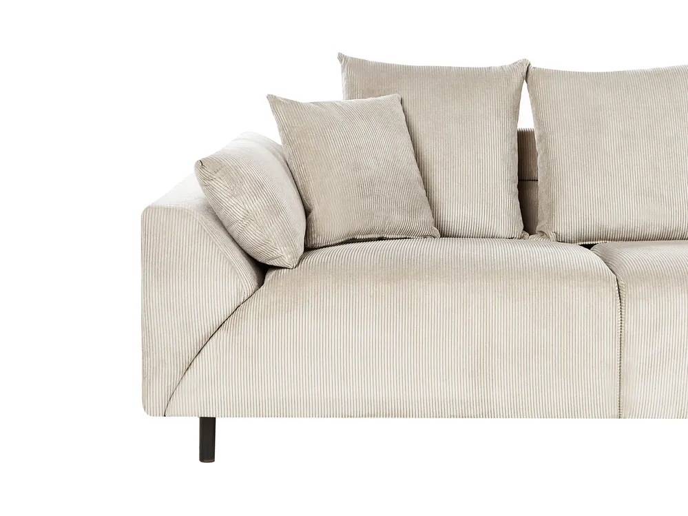 Ecksofa 4-Sitzer LUNNER Cord Beige linksseitig_961128