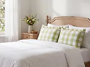 Set of 2 Decorative Cushions TAMNINE 40 x 60 cm Light Green Checked_1188258