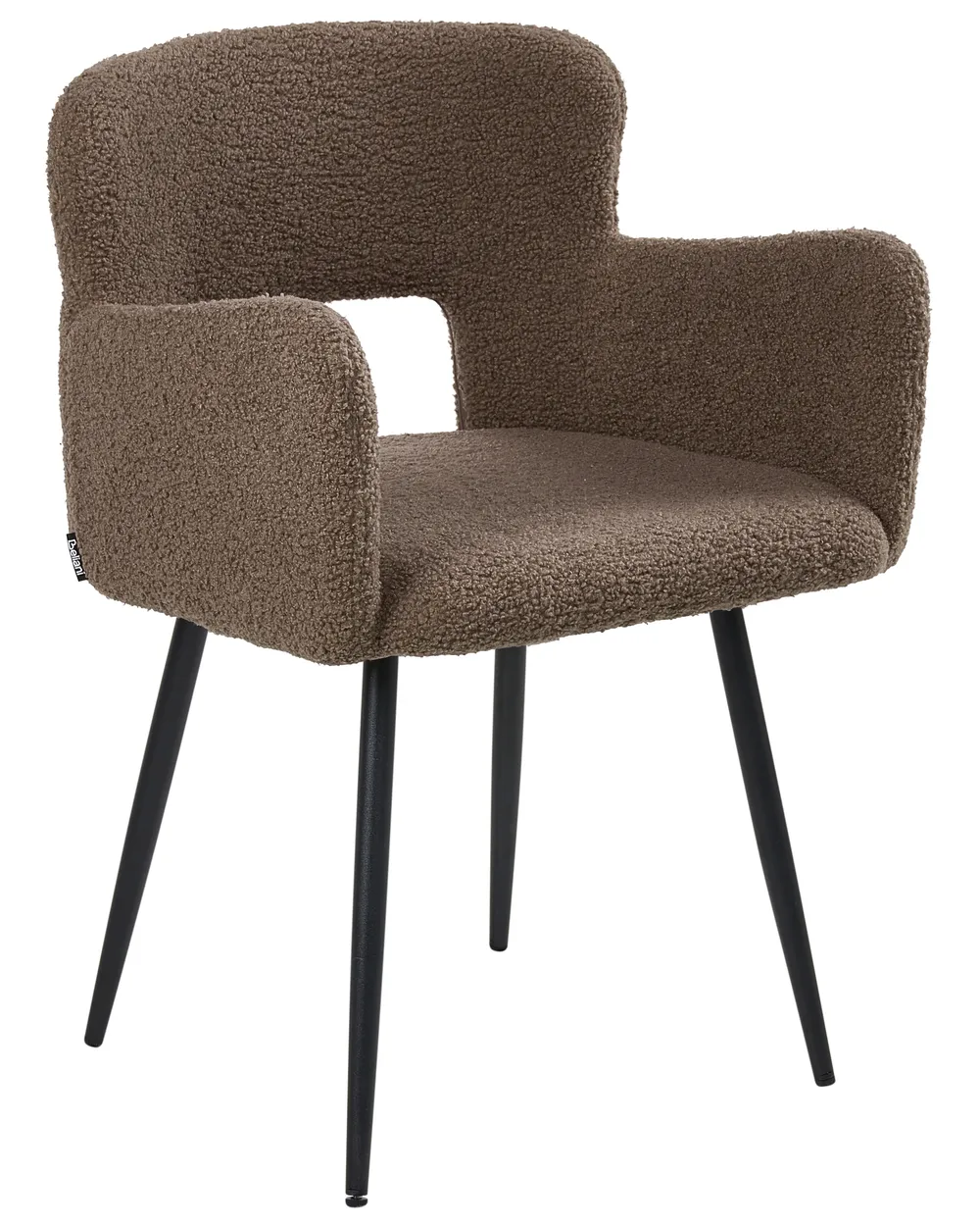 Esszimmerstuhl 2er Set SANILAC Bouclé Braun_1048301