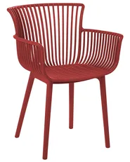 Set of 4 Garden Chairs PESARO Red_825413