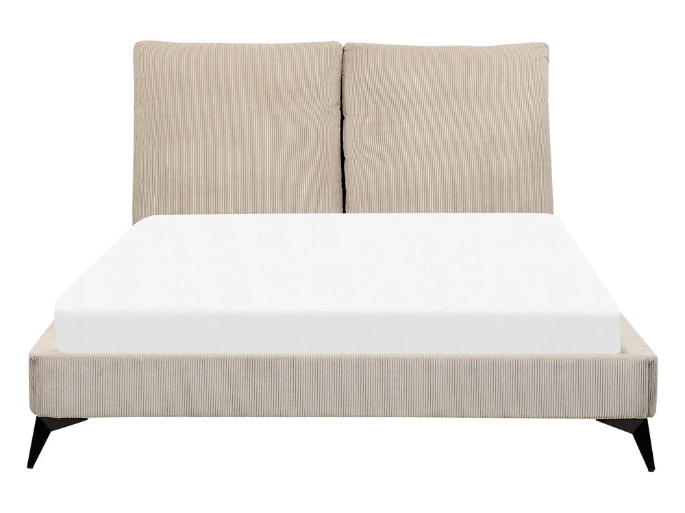 Bett mit Lattenrost Cord MELLE 140 x 200 cm Taupe_882200