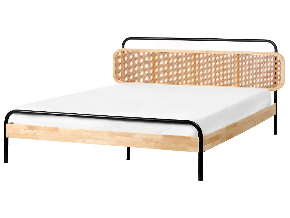 Bed Rattan BOUSSICOURT 180 x 200 cm (EU Super King) Light Brown_1188148