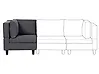 Corner Seat UNSTAD Fabric Dark Grey