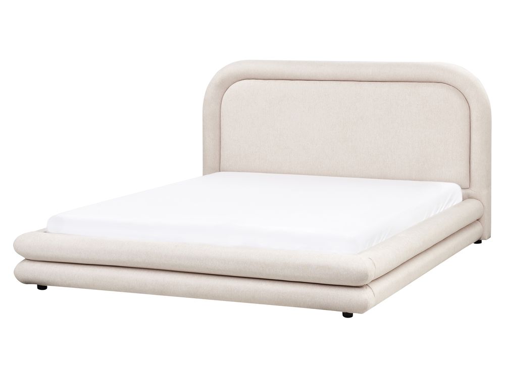 Postelja Umetni lan LAVARDENS 160 x 200 cm Svetlo bež