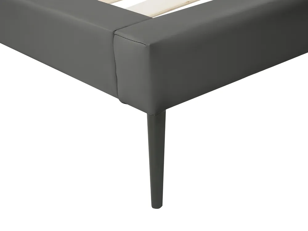 Bett mit Lattenrost Kunstleder ESSONNE 180 x 200 cm Grau_788938