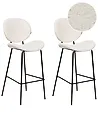 Set mit 2 Barstühlen LUANA Bouclé Weiß