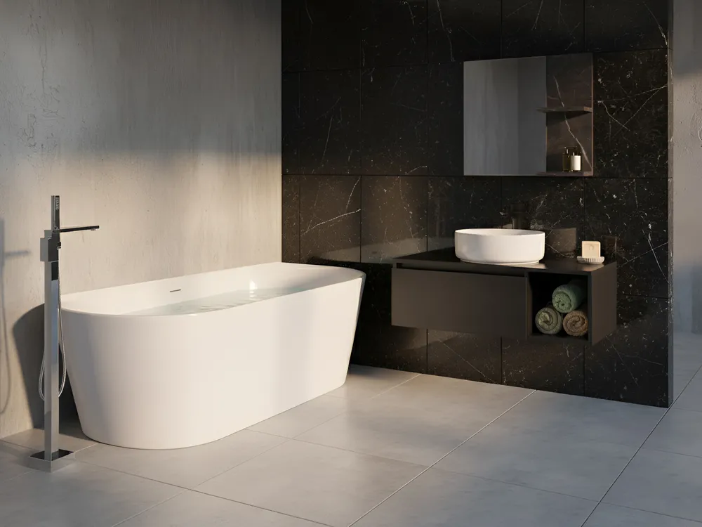 Badewanne RENACA 170 x 79 cm Weiß