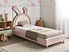 Kids Bed Rabbit Velvet LALLIAS 90 x 200 cm (EU Single) Pink
