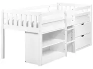 Halbhochbett Holz SUSVILLE 90 x 200 cm Weiß_935525